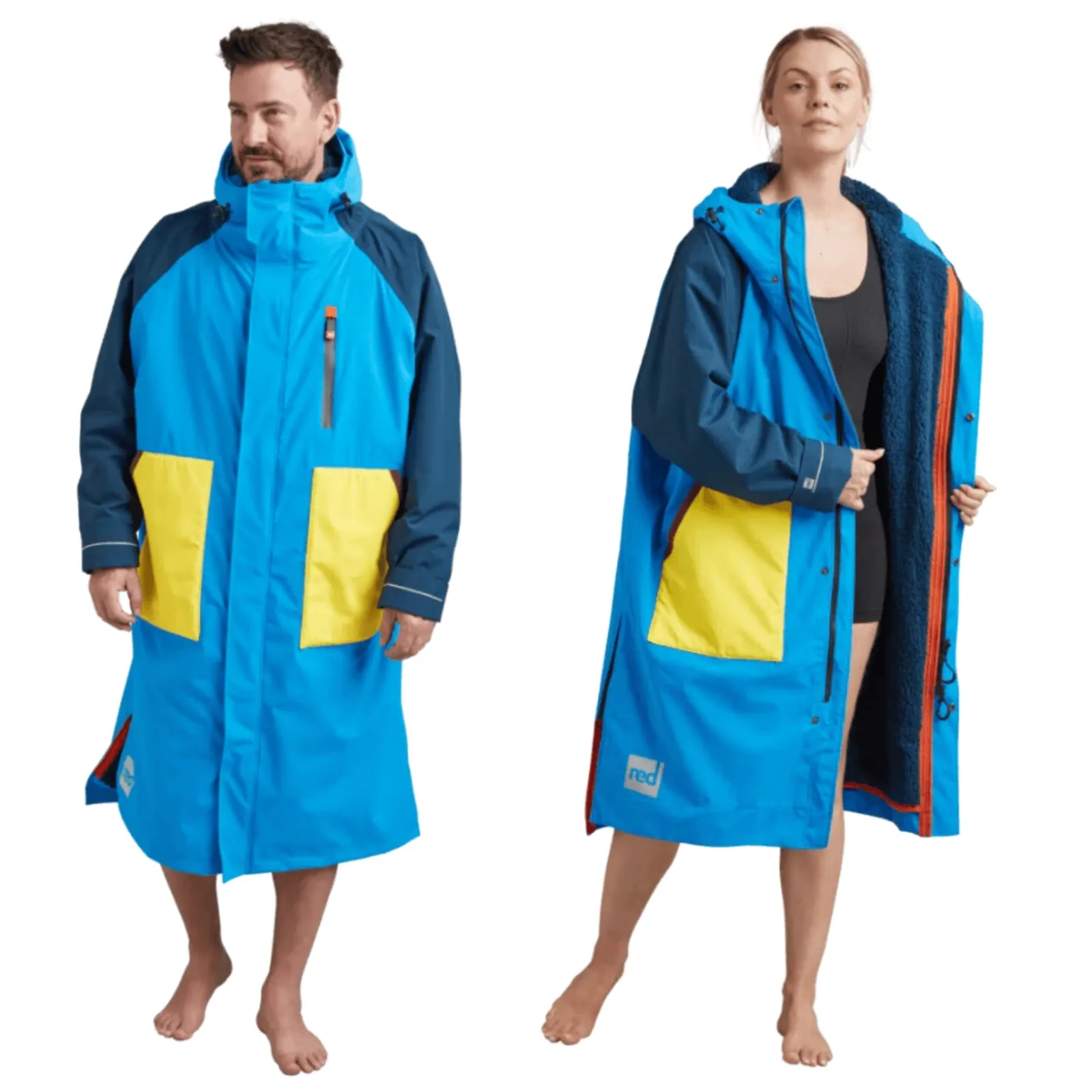 Non Restrictive Movement Frictionless Zipper Tracks Red Adults Recovered Long Sleeve Hooded Dry Changing Robe Alter EVO