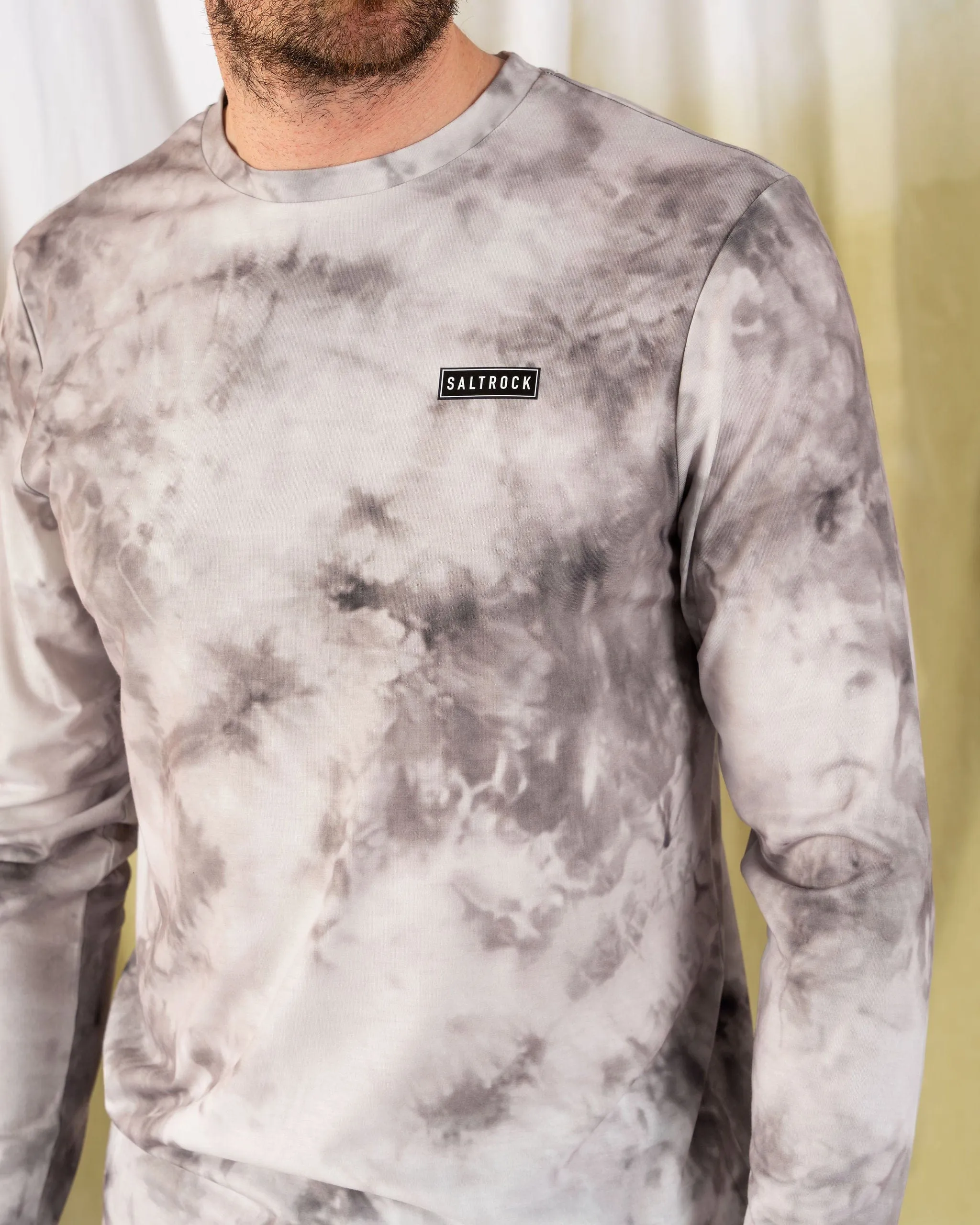 Quick Fit Stretch UV Protective Fabric Rebalance Hybrid - Mens UPF 50  Long Sleeve T-Shirt - Grey