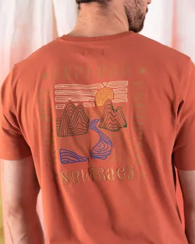 Rebalance - Mens Embroidered T-Shirt - Orange Sublimation Resistant Fabric