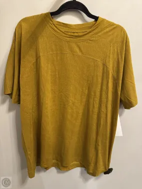 Athletic Top Short Sleeve By Lululemon In Yellow, Size: 1x Quick Dry Fabric