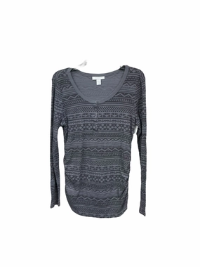 Maternity Top Long Sleeve By Motherhood, Size: L Non Iron Fabric StretchKnit