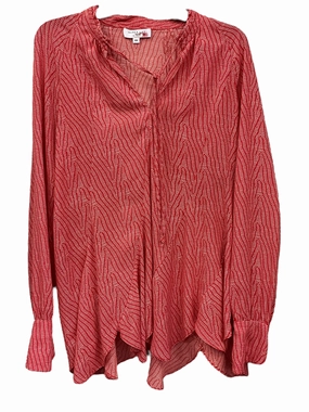 Red Top Long Sleeve Derek Lam, Size L UPFProtection Sustainable Production Methods