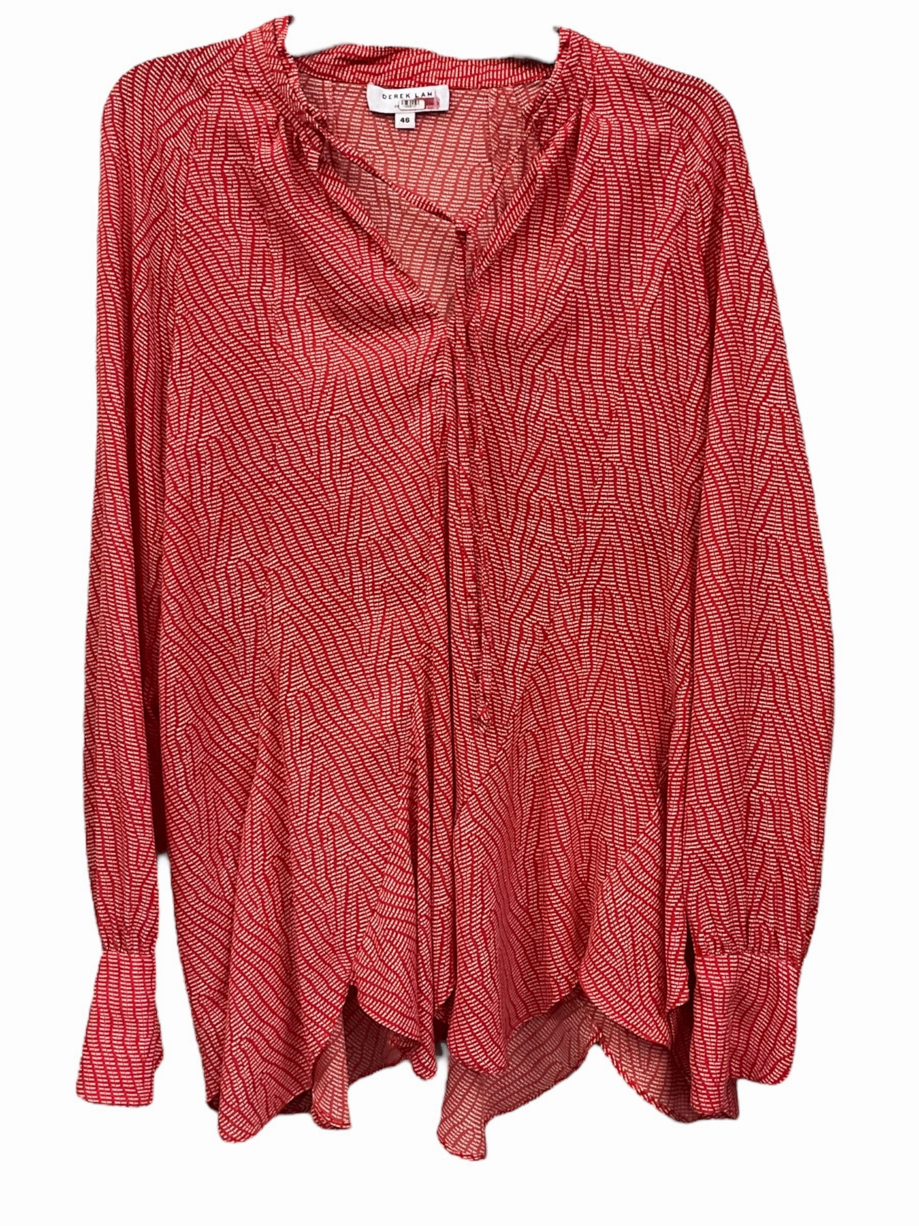 Red Top Long Sleeve Derek Lam, Size L UPFProtection Sustainable Production Methods