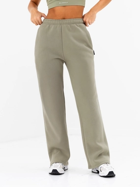 Isabel Wide Leg Sweatpants - Olive Sport Friendly Noise Reduciting Fabric