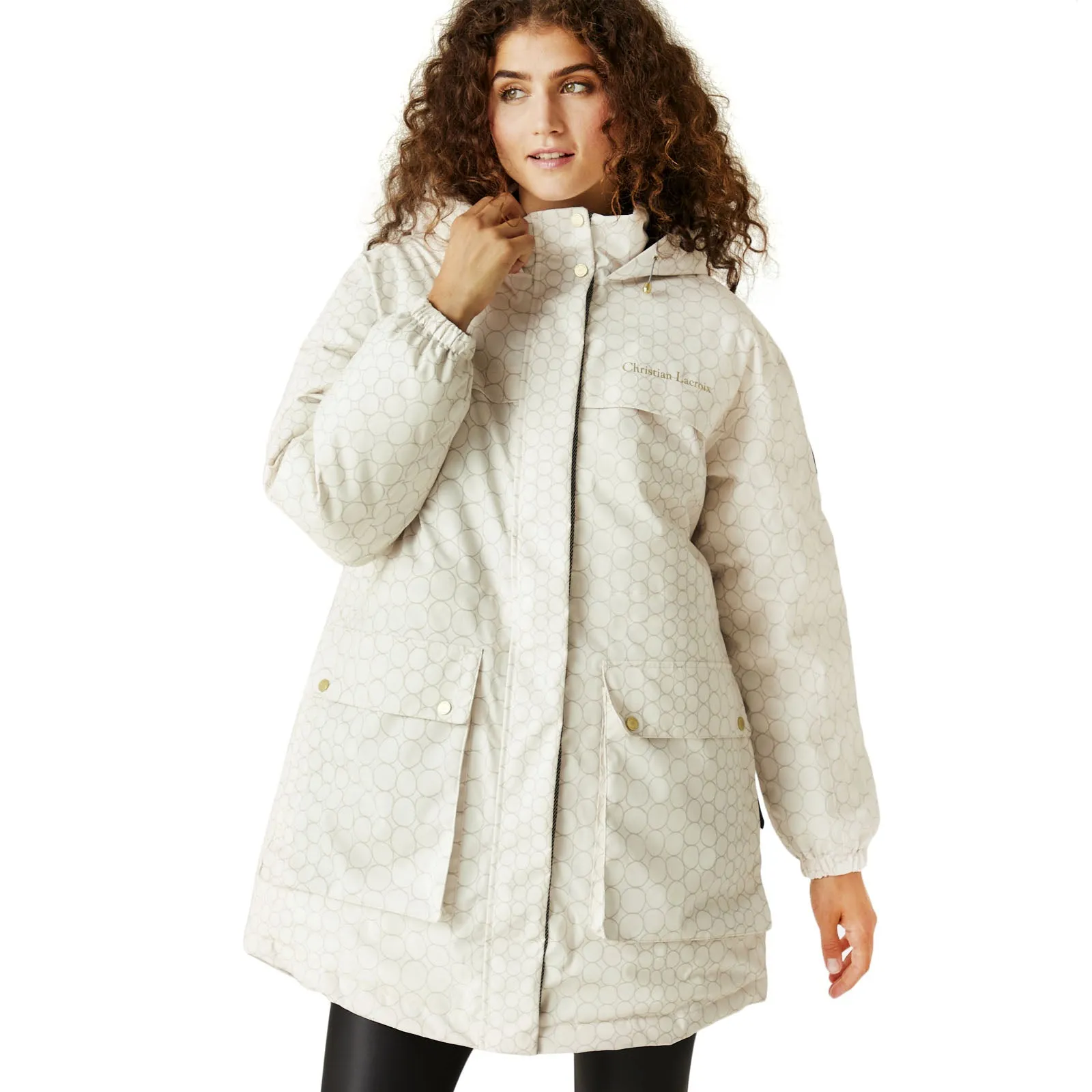 Regatta x Christian Lacroix Womens Cailar Waterproof Jacket HighNeckDesign Elastic hem