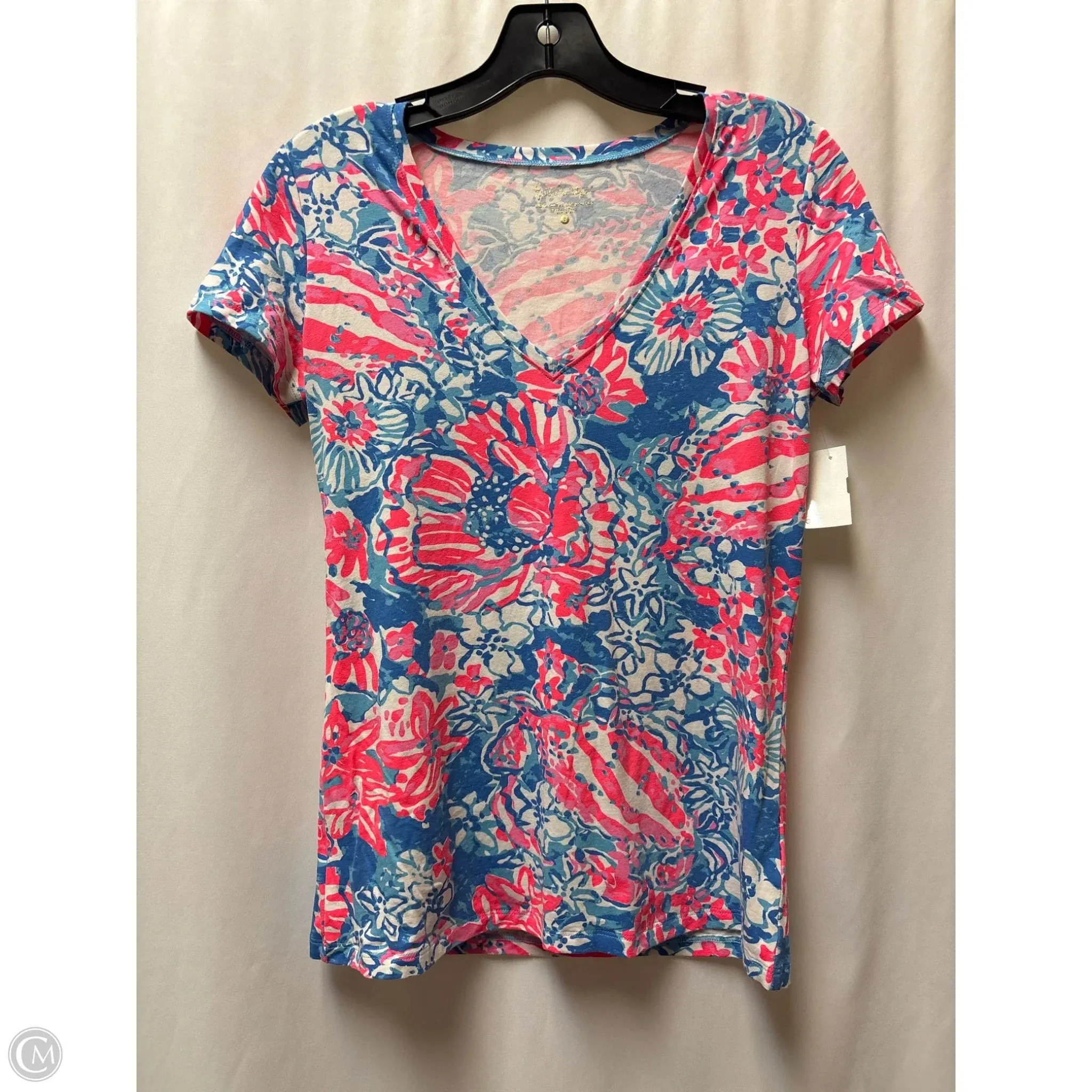 Top Short Sleeve Designer By Lilly Pulitzer In Pink, Size: S Recommended