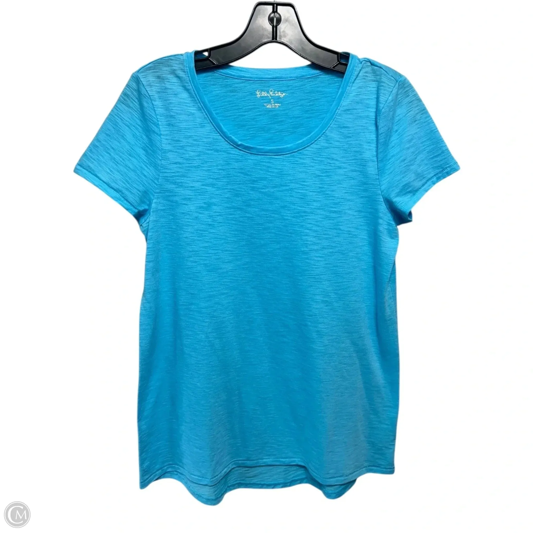 Sustainable production Non Restrictive Silhouette Etta Scoop Neck Top Designer By Lilly Pulitzer In Blue, Size: S