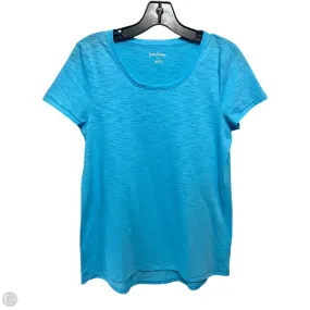 Sustainable production Non Restrictive Silhouette Etta Scoop Neck Top Designer By Lilly Pulitzer In Blue, Size: S