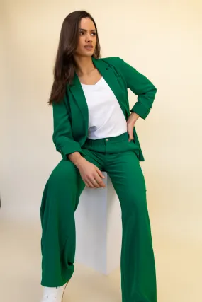 Trendy Vibe Comfy Movement Leila Green Wide Leg Trousers