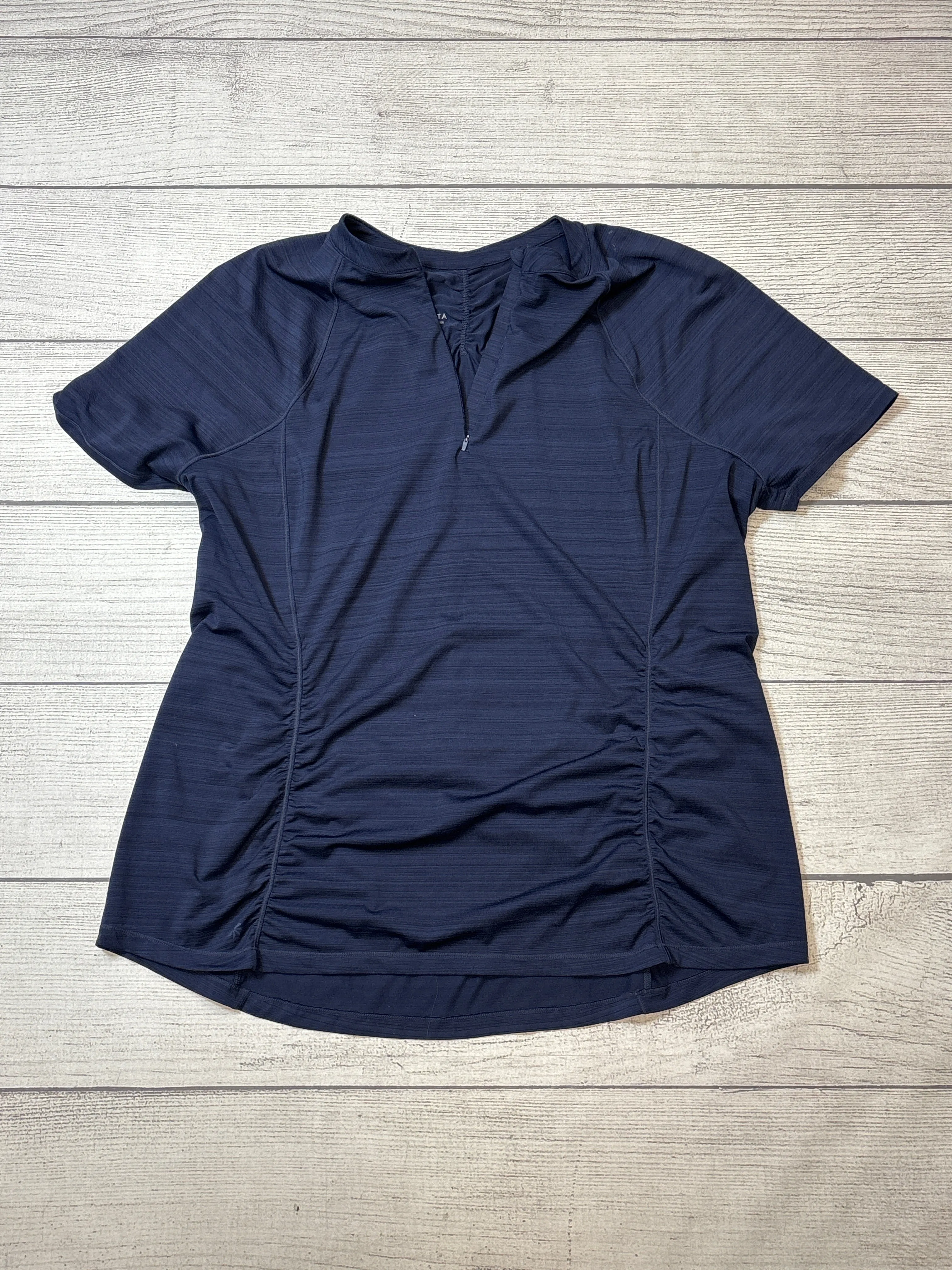 Organic Cotton Fiber Athletic Top Short Sleeve By Athleta In Navy, Size: 2x