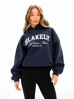 Melrose Oversized Hoodie - True Navy gym clothes