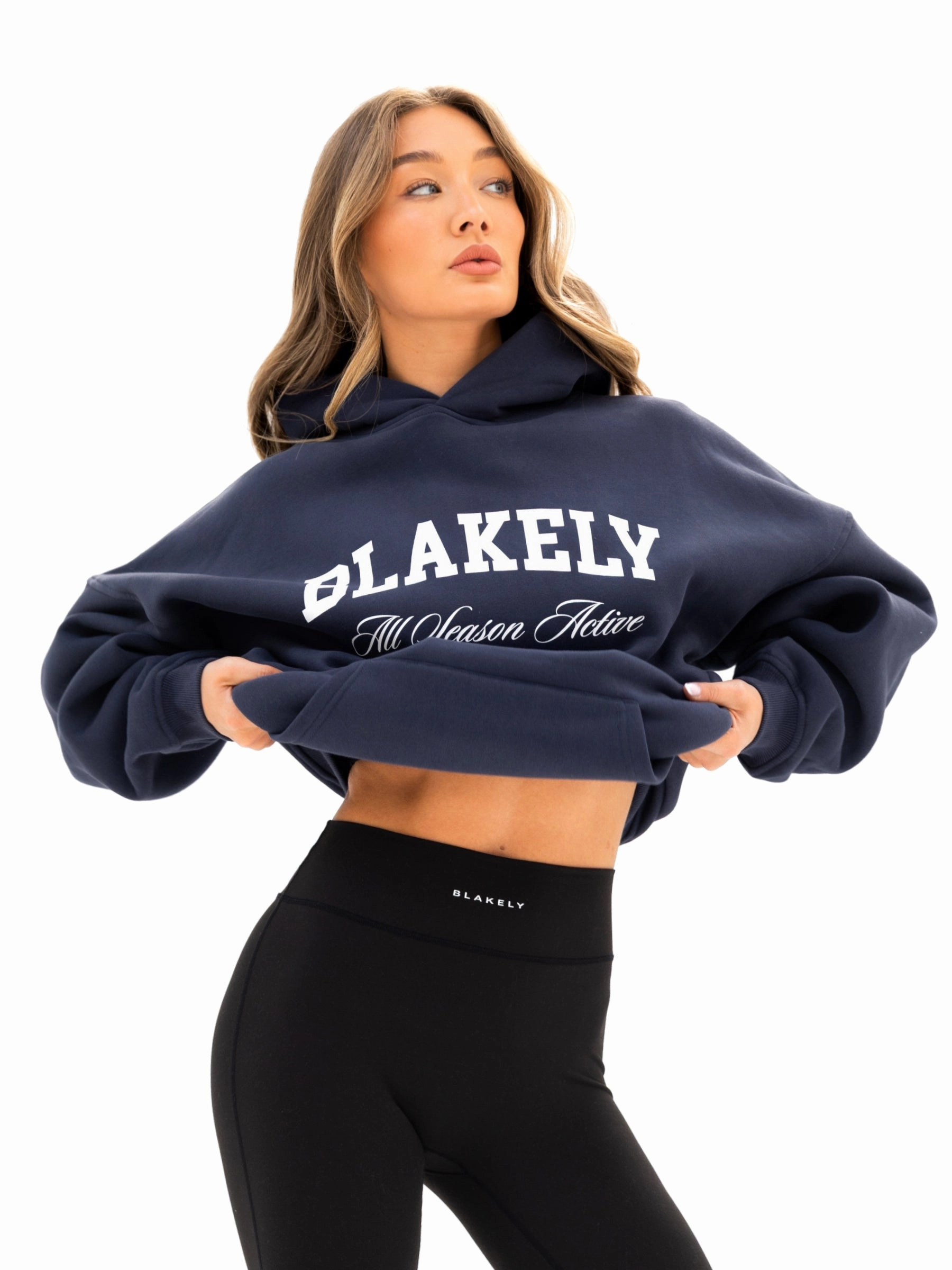 Melrose Oversized Hoodie - True Navy Flatlock Seams