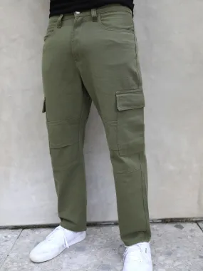 Relaxed Cargo Trousers - Khaki Green Versatile Weekend Style