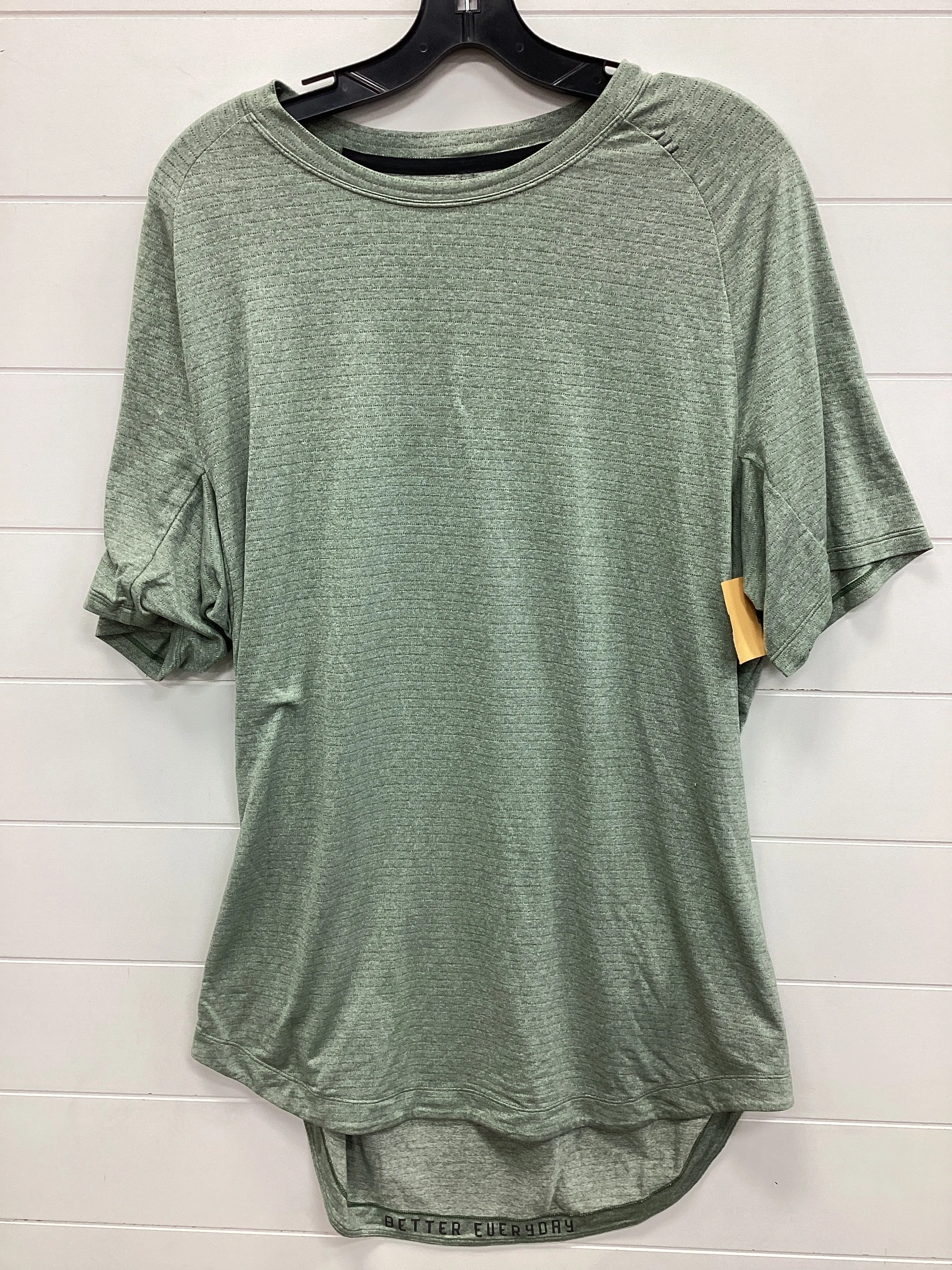 Interlock Weave Double Stitched Seams Athletic Top Ss By Lululemon In Green, Size:Xl