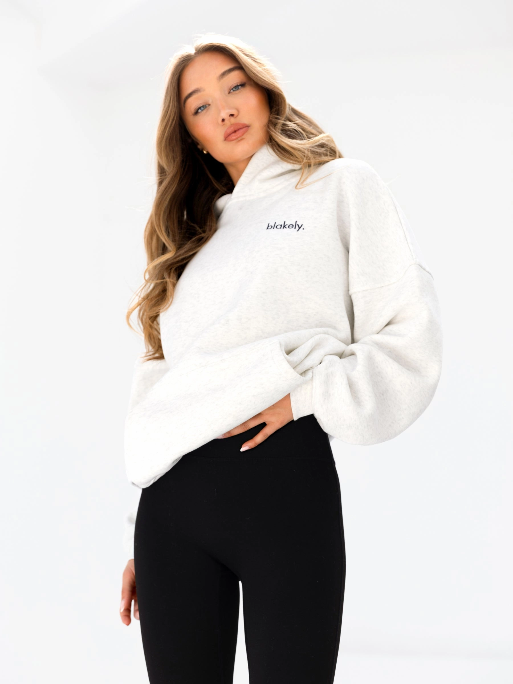 Tech Wear Sami Oversized Hoodie - Marl White