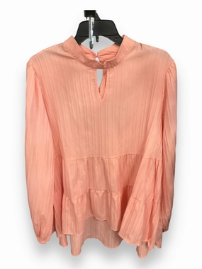 Stretchable Waistband NonIrritatingStitching Top Long Sleeve By Clothes Mentor In Peach, Size: 1x