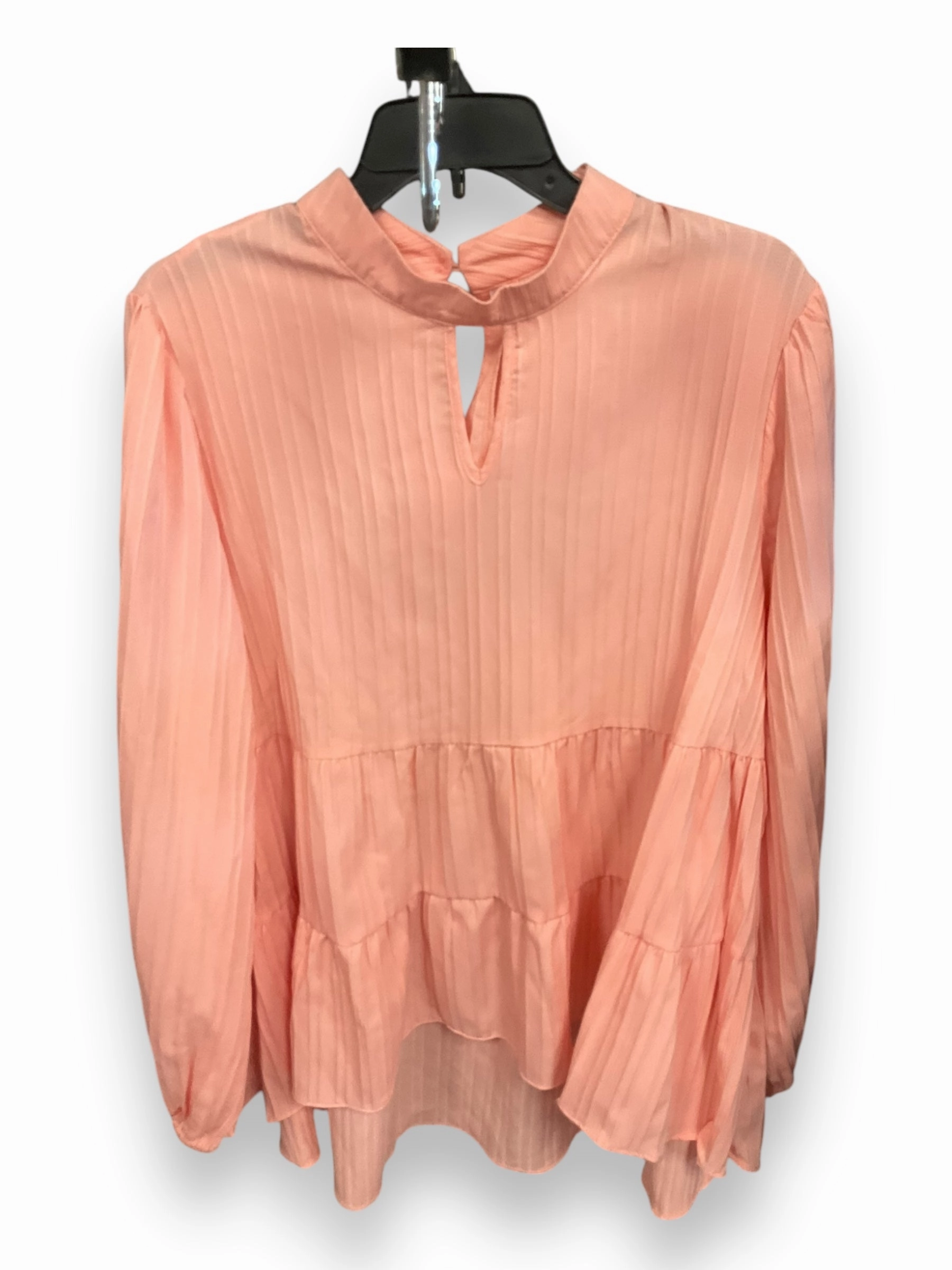 Stretchable Waistband NonIrritatingStitching Top Long Sleeve By Clothes Mentor In Peach, Size: 1x