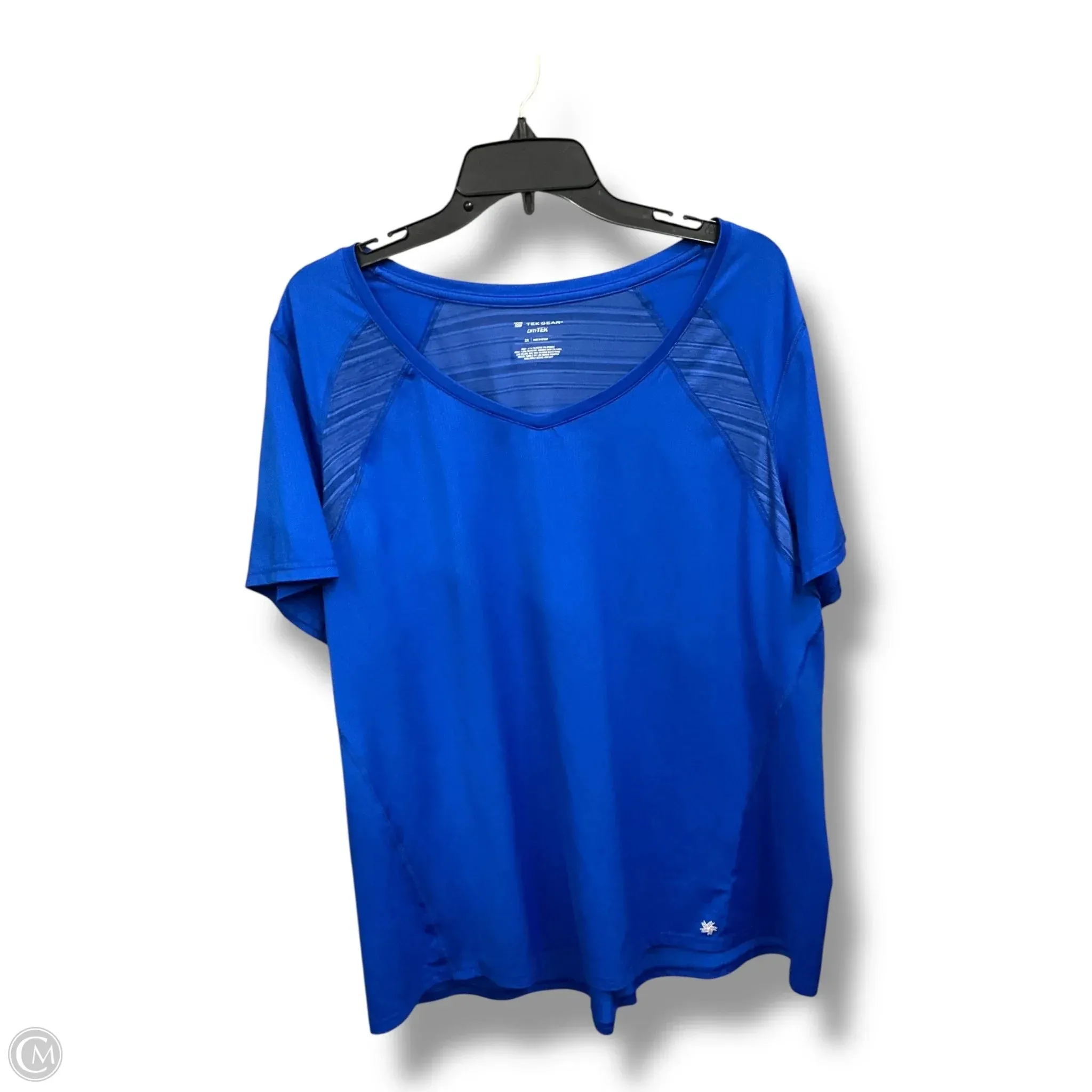 Eco Friendly Blend Athletic Top Short Sleeve By Tek Gear In Blue, Size: 2x