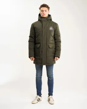 Newcastle United Men's Khaki Long Line Padded Jacket (Stadio) TearResistantFabric Easy Fit