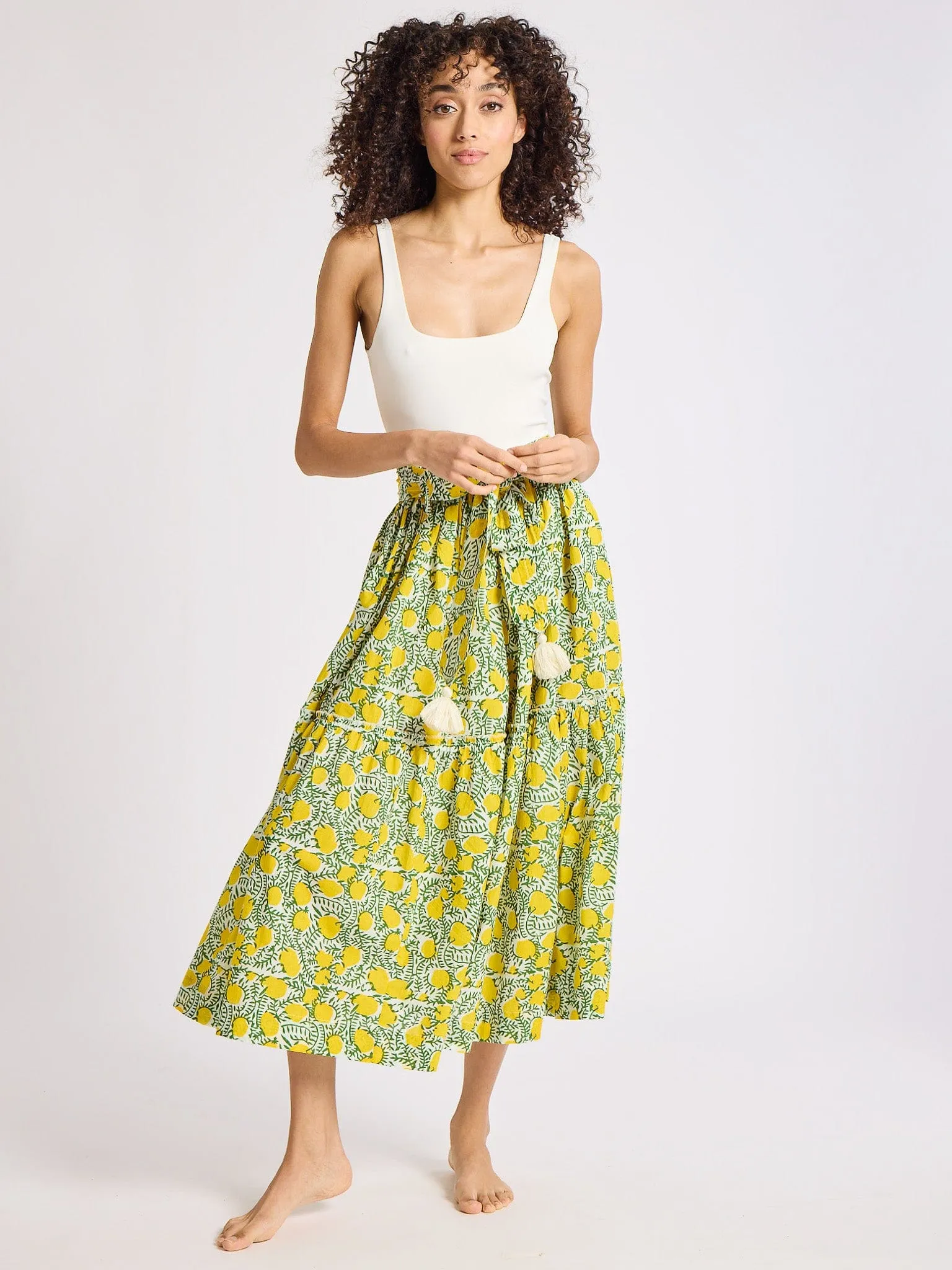 Bold Statement Tagless label Franc?oise Skirt in Lemons