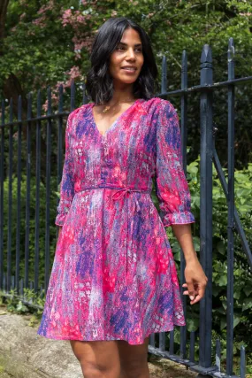 Soroya Pink & Purple Chiffon Dress Modern Staple Boho Mood