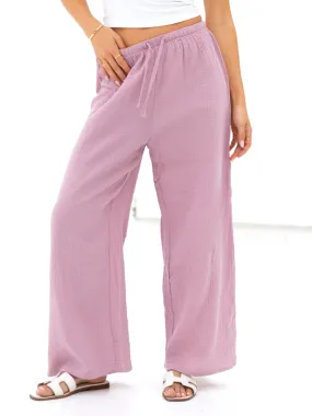 Mila Wide Leg Trousers - Dusty Pink Weekend Getaway Trend Setter