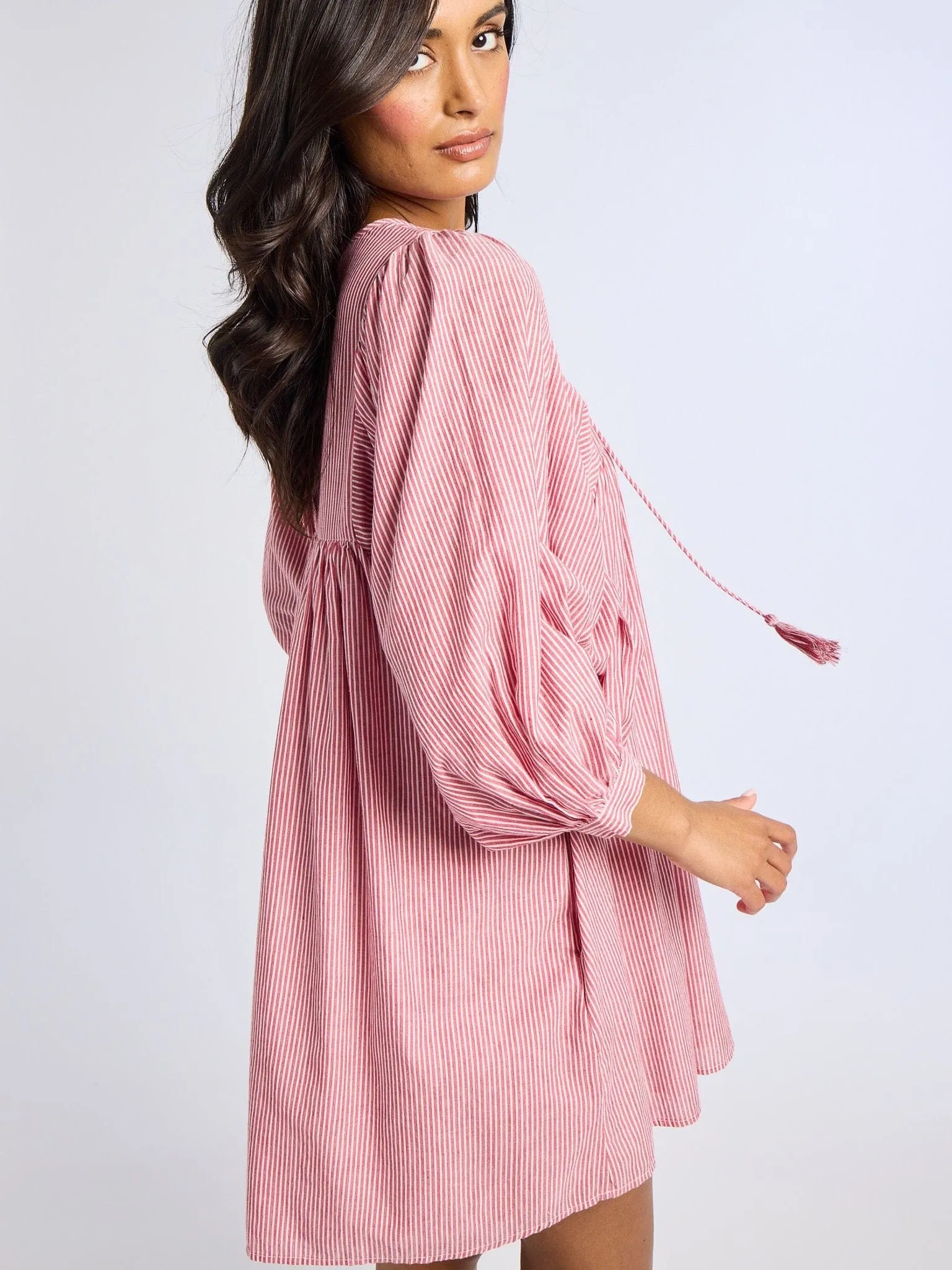 Night Appeal Daisy Dress in Tango Stripe