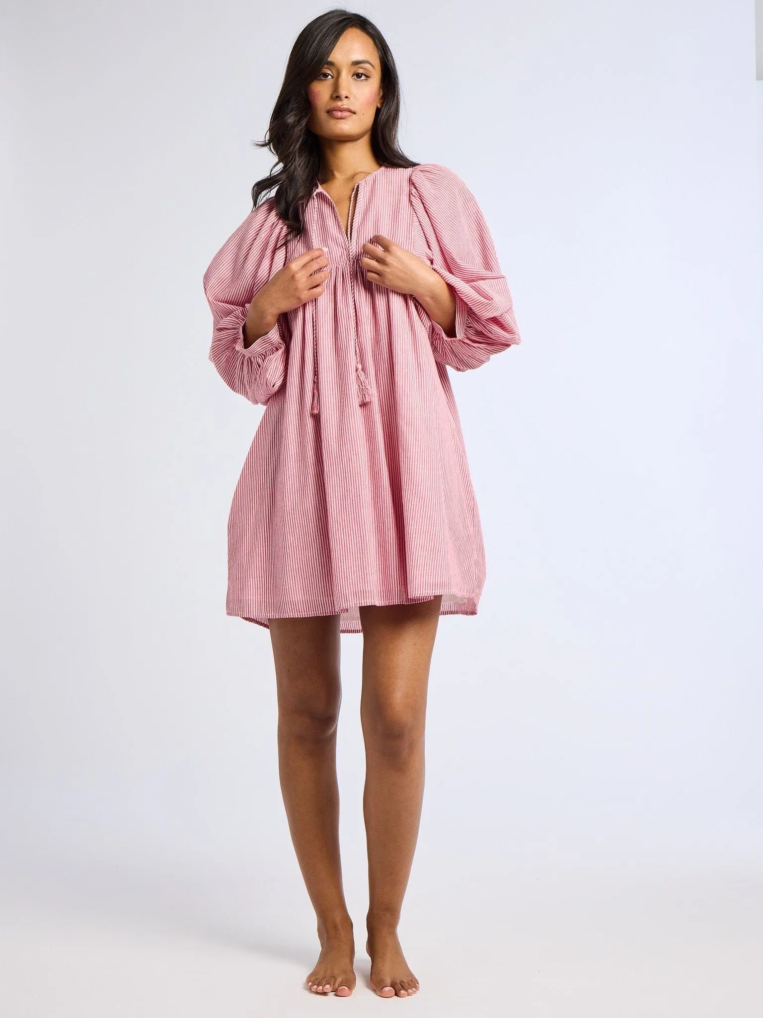 Daisy Dress in Tango Stripe Soft Lines