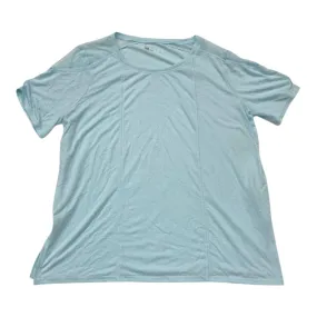 Stretch Knit Material Athletic Top Ss By Xersion In Blue, Size:Xxl