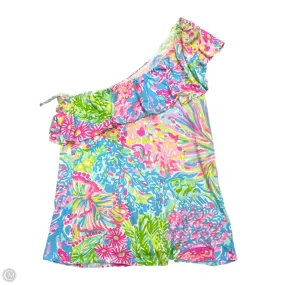 Relax Style Trend Top Short Sleeve Designer By Lilly Pulitzer In Green, Size: M
