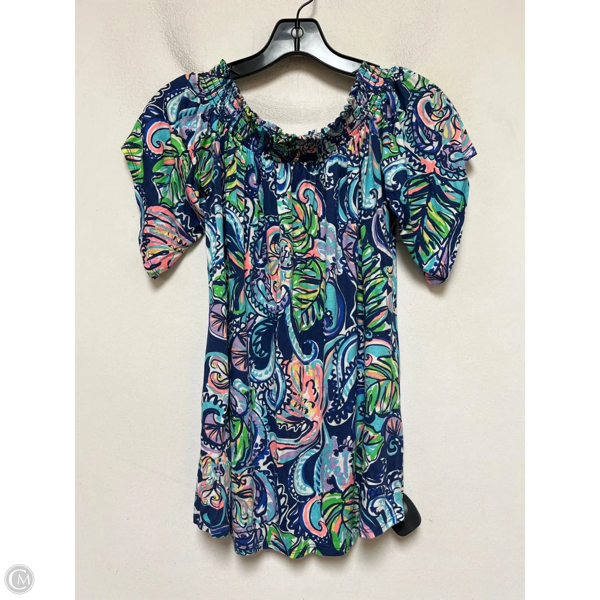 Top Short Sleeve Designer By Lilly Pulitzer In Multi-colored, Size: Xs Camping practicality Feminine Appeal