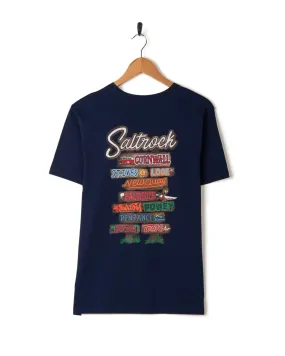 Beach Signs Cornwall - Mens Short Sleeve T-Shirt - Blue All-Season Comfort Fashionable Piece