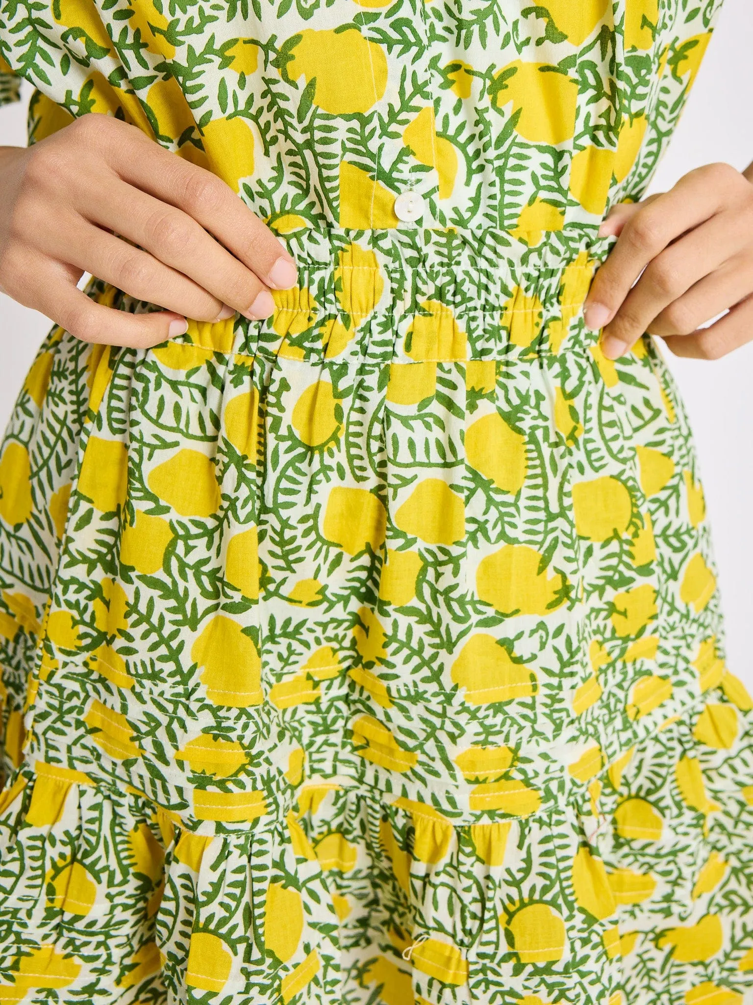 Sleek Flow Adjustable Hem Rowan Skirt in Lemons