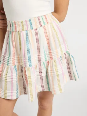 A line Stretch Material Rowan Skirt in Mallorca Stripe