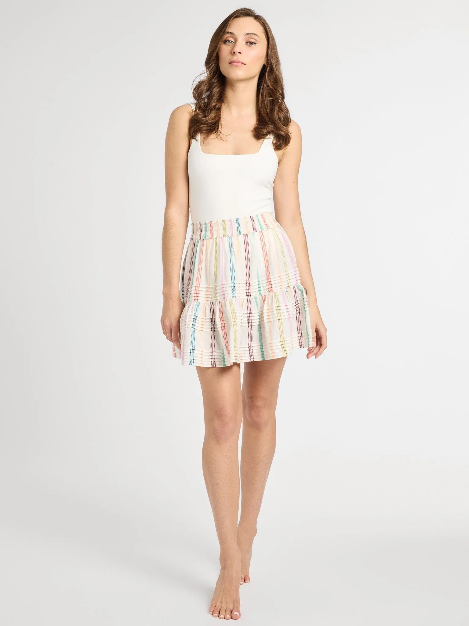 Street Edge Slip Resistant Waistband Rowan Skirt in Mallorca Stripe