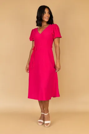 Roxy Cerise Pink Midi Dress Airy Feel