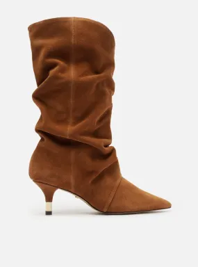 Cushioned Step Weather Resistant User Reliable Footwear Sabrina Low Stiletto Leather Boot