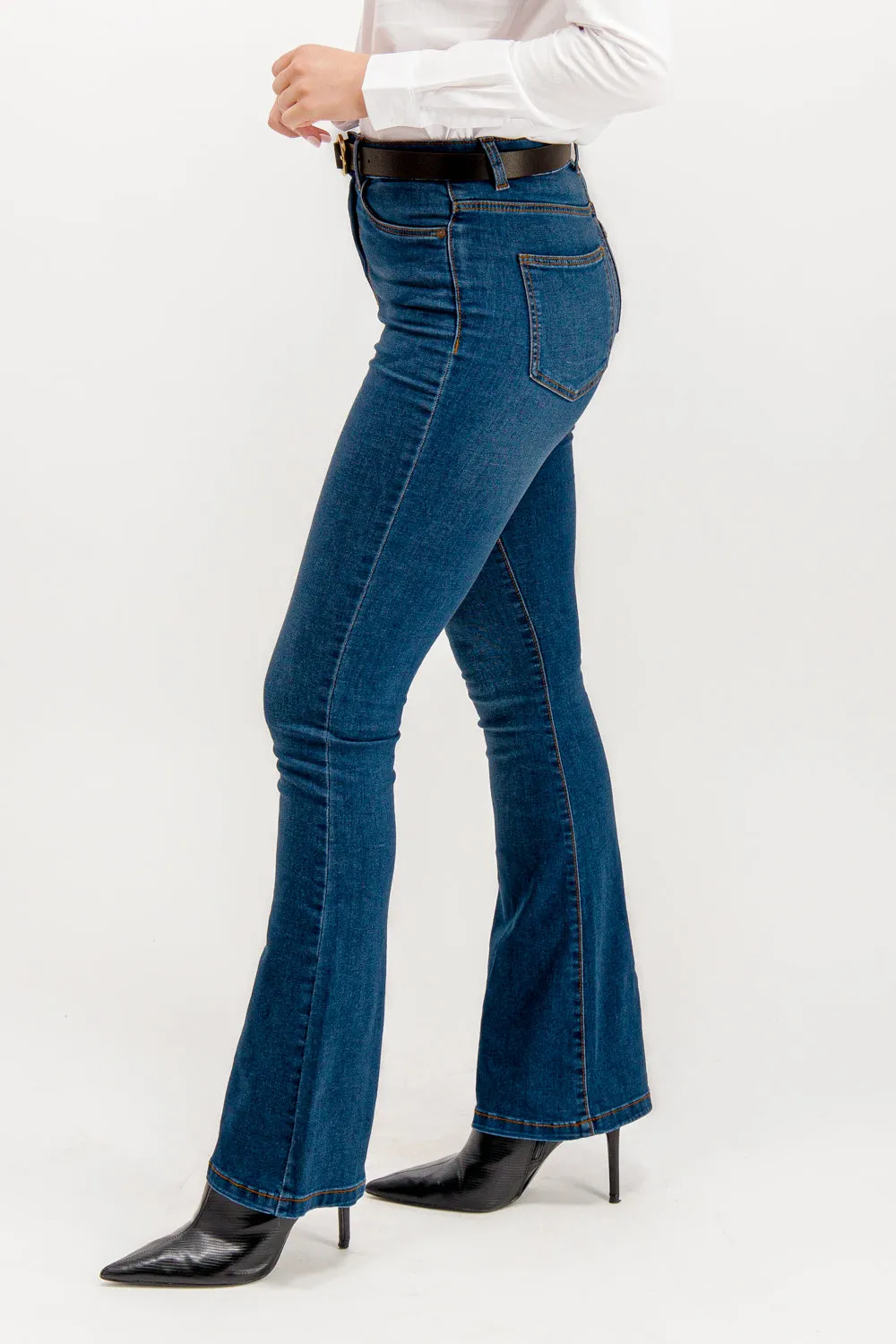 FlexibleMobility Sallie High Waisted Flare Blue Jeans