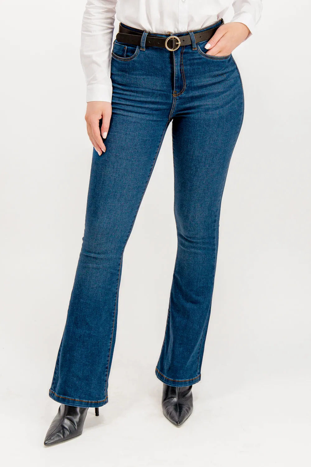 Sallie High Waisted Flare Blue Jeans Fast Move