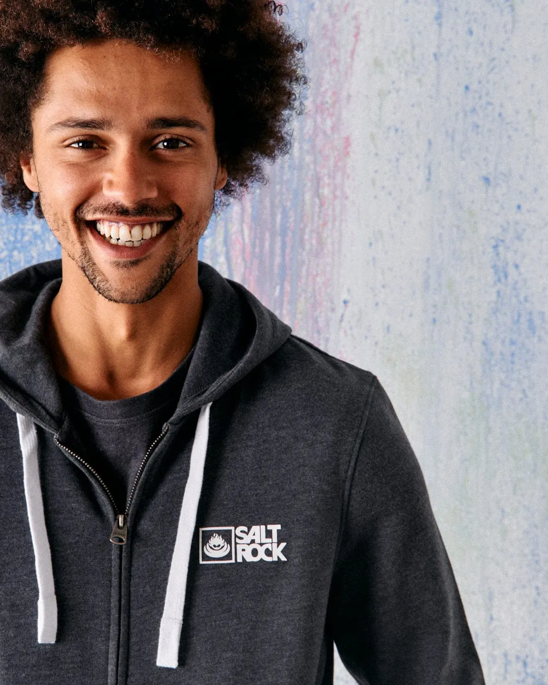 Casual Vibes Fashion Forward Saltrock Original - Mens Zip Hood - Dark Grey