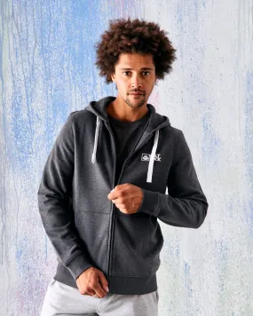 Comfy And Warm Merino Wool Saltrock Original - Mens Zip Hood - Dark Grey