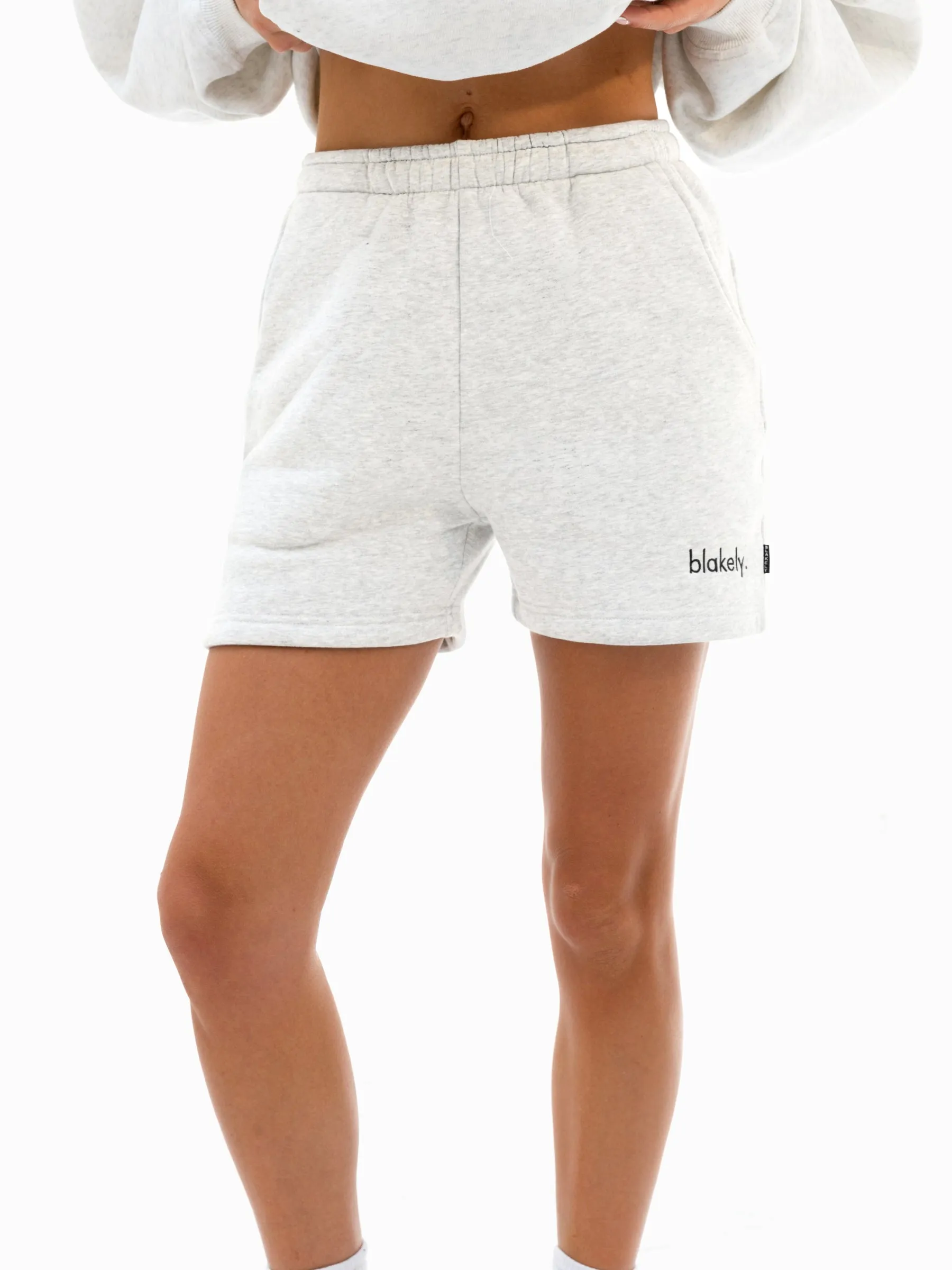 Functional Fit Breathable Waistband Sami Jogger Shorts - Marl White
