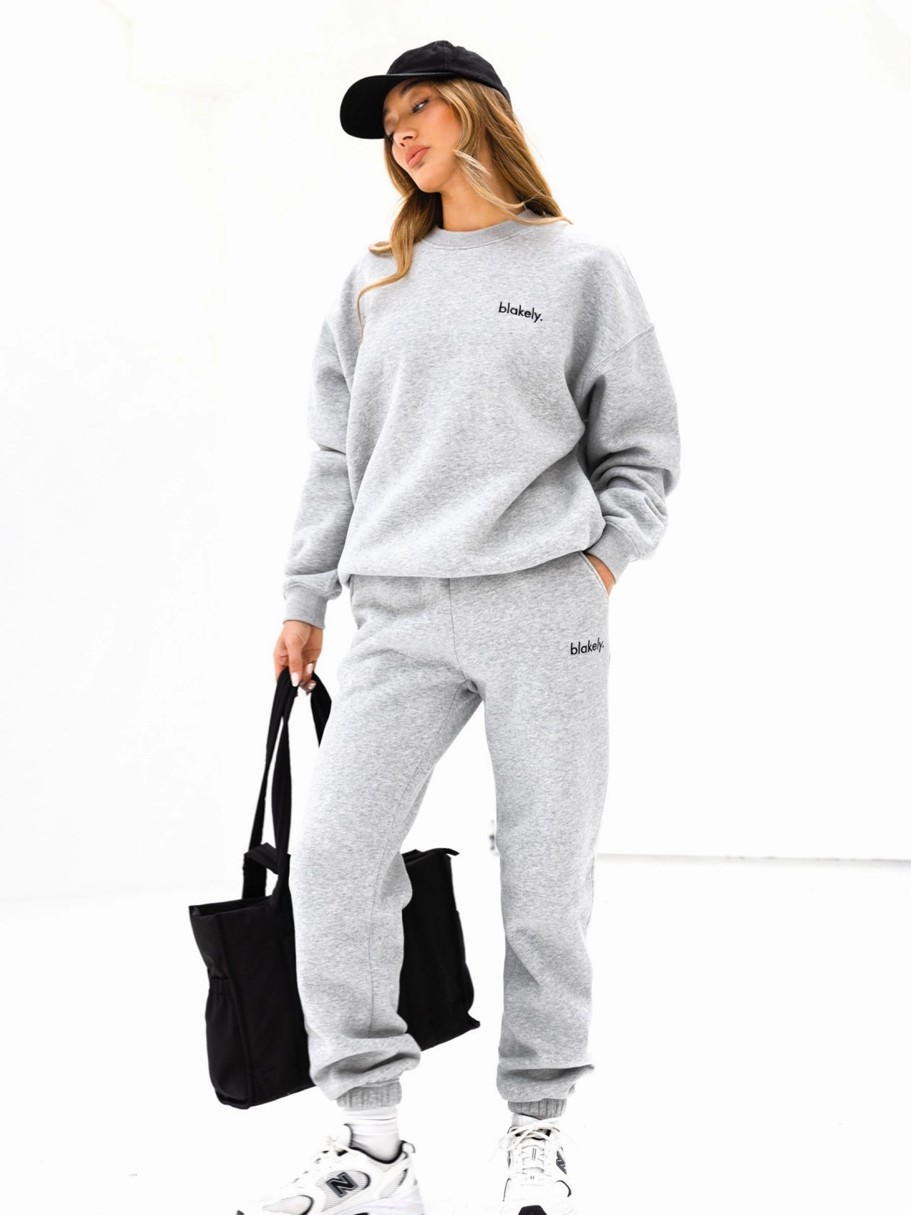 Office Wear Belt loops Sami Sweatpants - Marl Grey