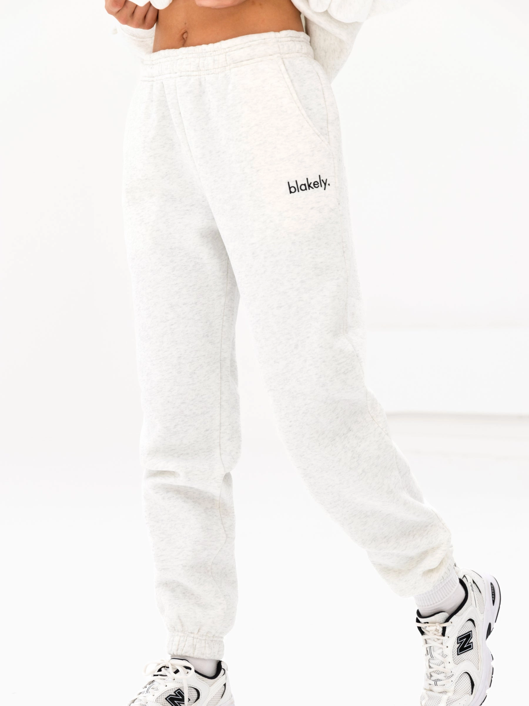 Sami Sweatpants - Marl White elastic waistband Chic Vibe
