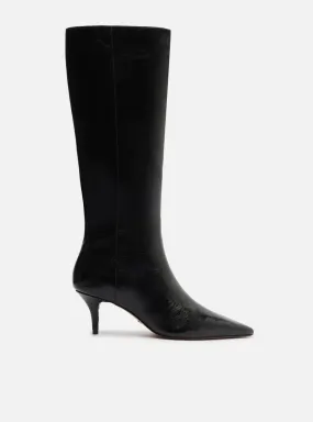 Stable Support Cold Weather Commuter Desert Design Sasha Low Stiletto Leather Boot