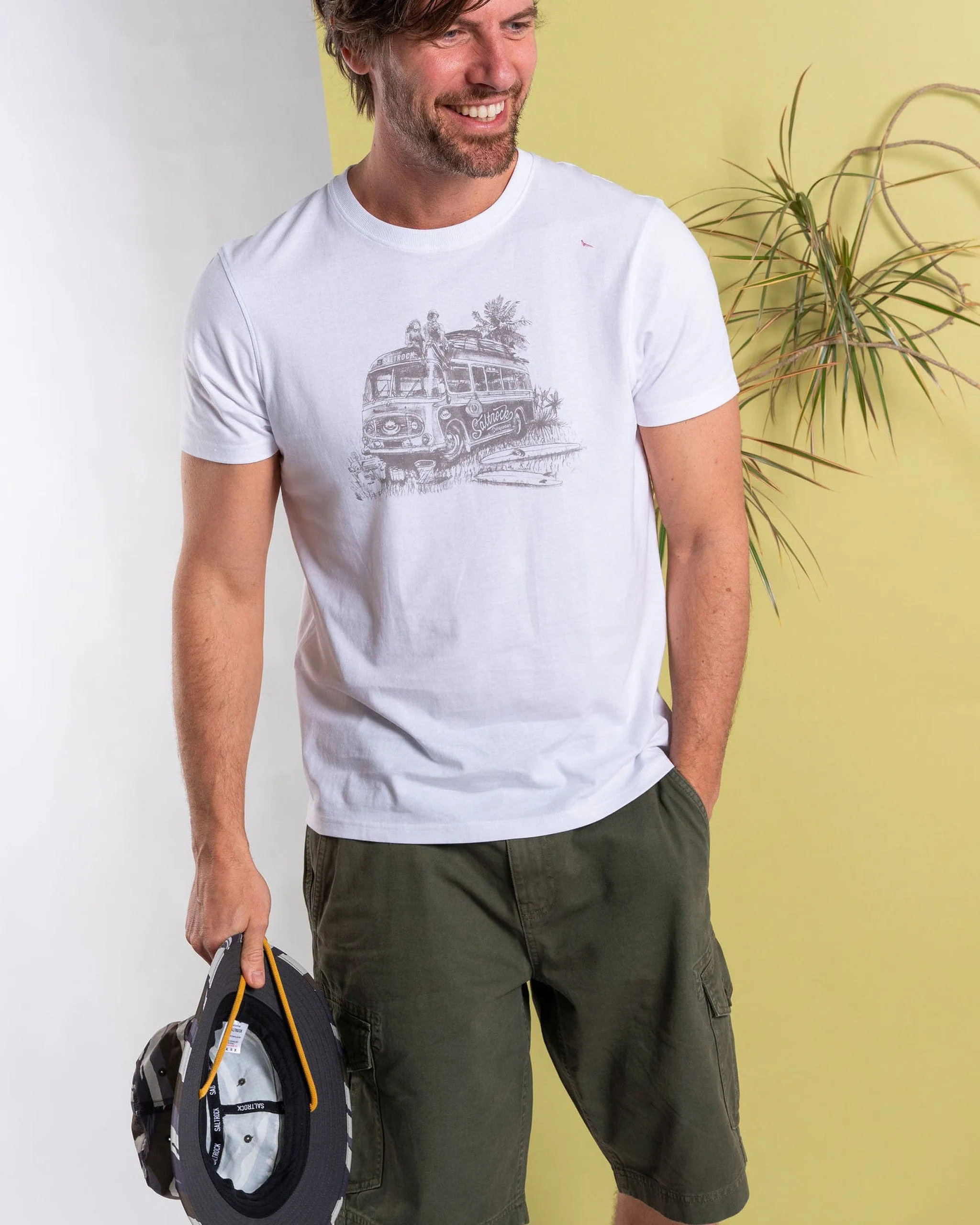 Surf Coach - Mens Short Sleeve T-Shirt - White Light and Soft Weekend Fashion