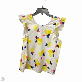 Top Sleeveless Designer By Kate Spade In White & Yellow, Size: M BoxySilhouette
