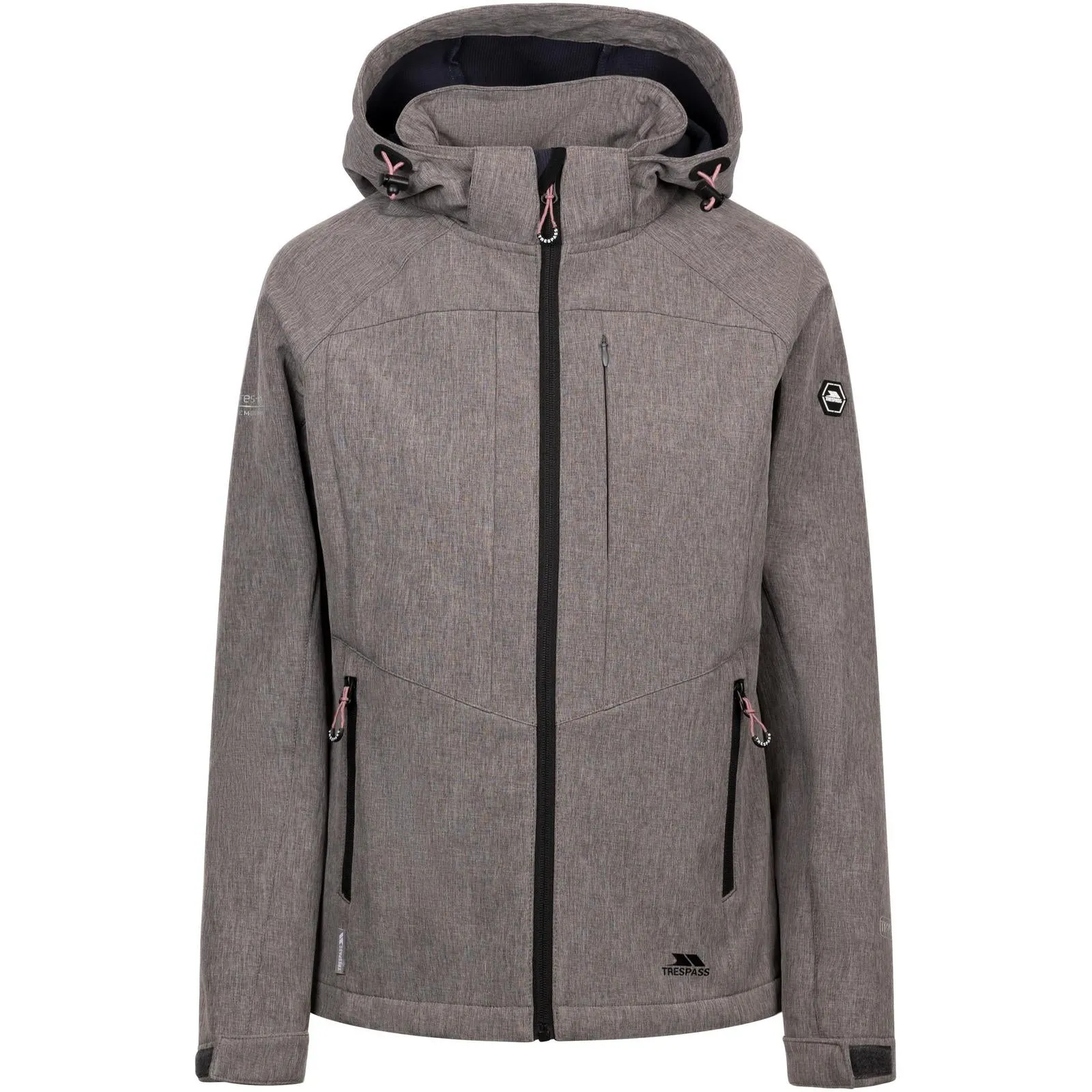 Layering Compatible Cut Trespass Womens Fryatt Zip off Hood Softshell Jacket