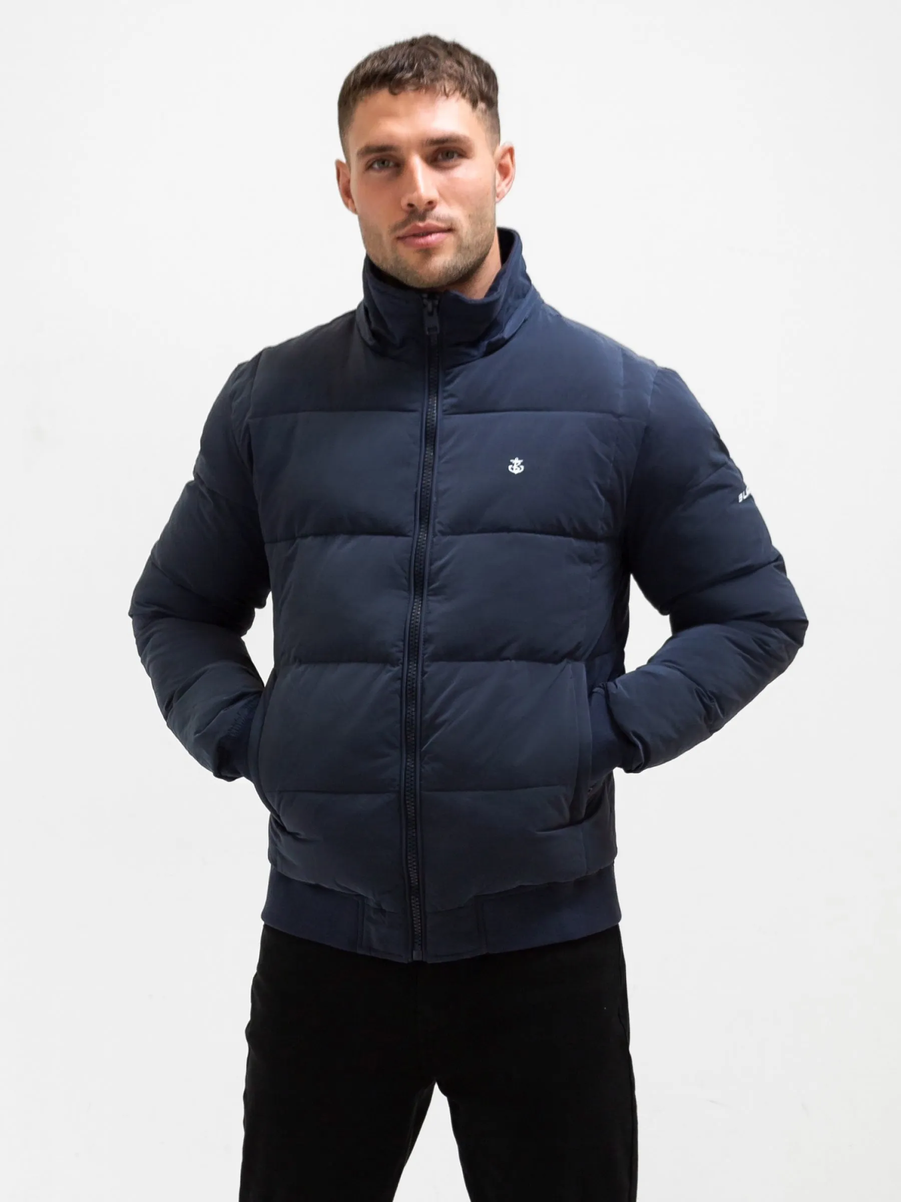 Ultimate Puffer Coat - Navy Secure Chest Pocket City Ready Style