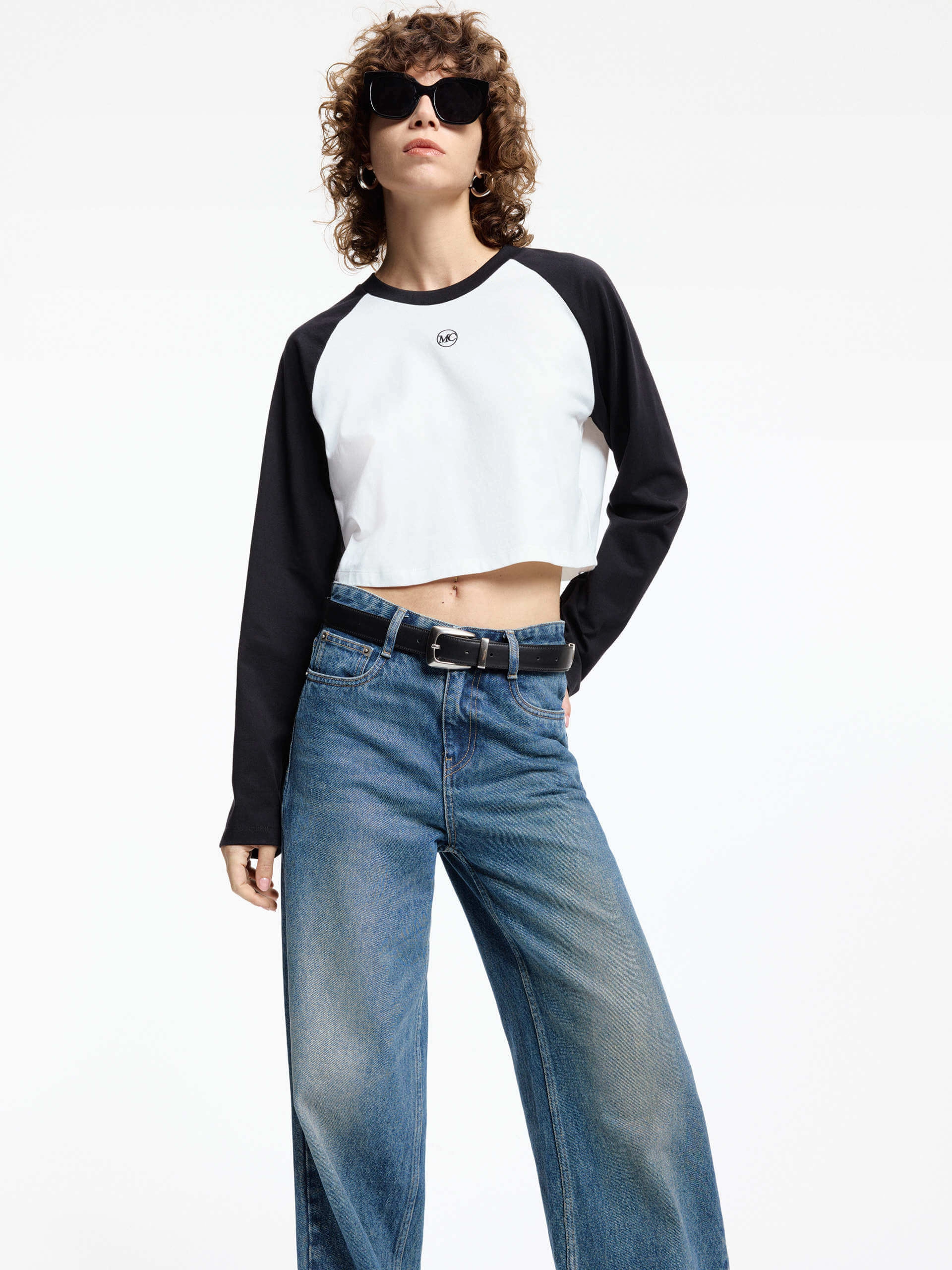Raglan Sleeves Cotton T-shirt Wrinkle Free Fabric